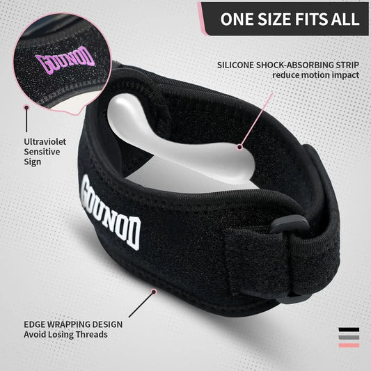 2PC/1Pair GOUNOD Patella Knee Straps Adjustable Knee Straps Running Sports for Pain Relief