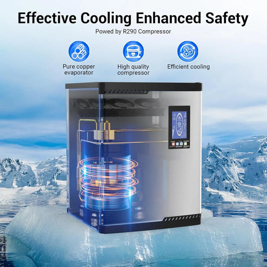Commercial Ice Maker Machine 680 LBS/24h with Large Storage Bin 234 Ice Ready in 8-12 Min Self-Cleaning Commercial Ice Maker