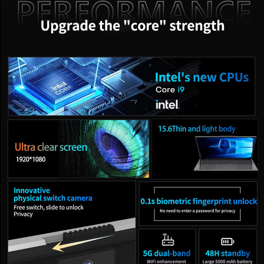 Xiaman 2026 15.6" Intel Core i9 10980HK Laptop Computer Windows 11 Pro 16GB RAM 1TB SSD Notebook PC Portable Laptops Gaming PC