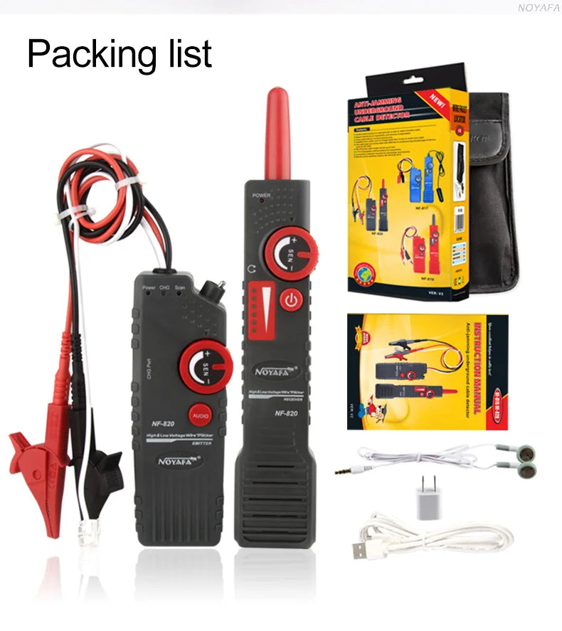 NOYAFA New NF-820 RJ45 RJ11 BNC Tester High & Low Voltage Cable tester Underground Cable Finder Anti-Interference Wire Tracker