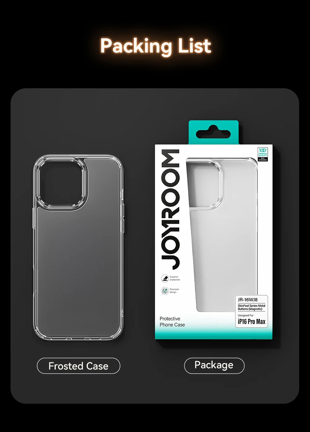 Joyroom For iPhone 17 Pro Max Case Frosted Case Shockproof Matte Case Cover For iPhone 16 Pro Max Wireless Charger Magnet Cover