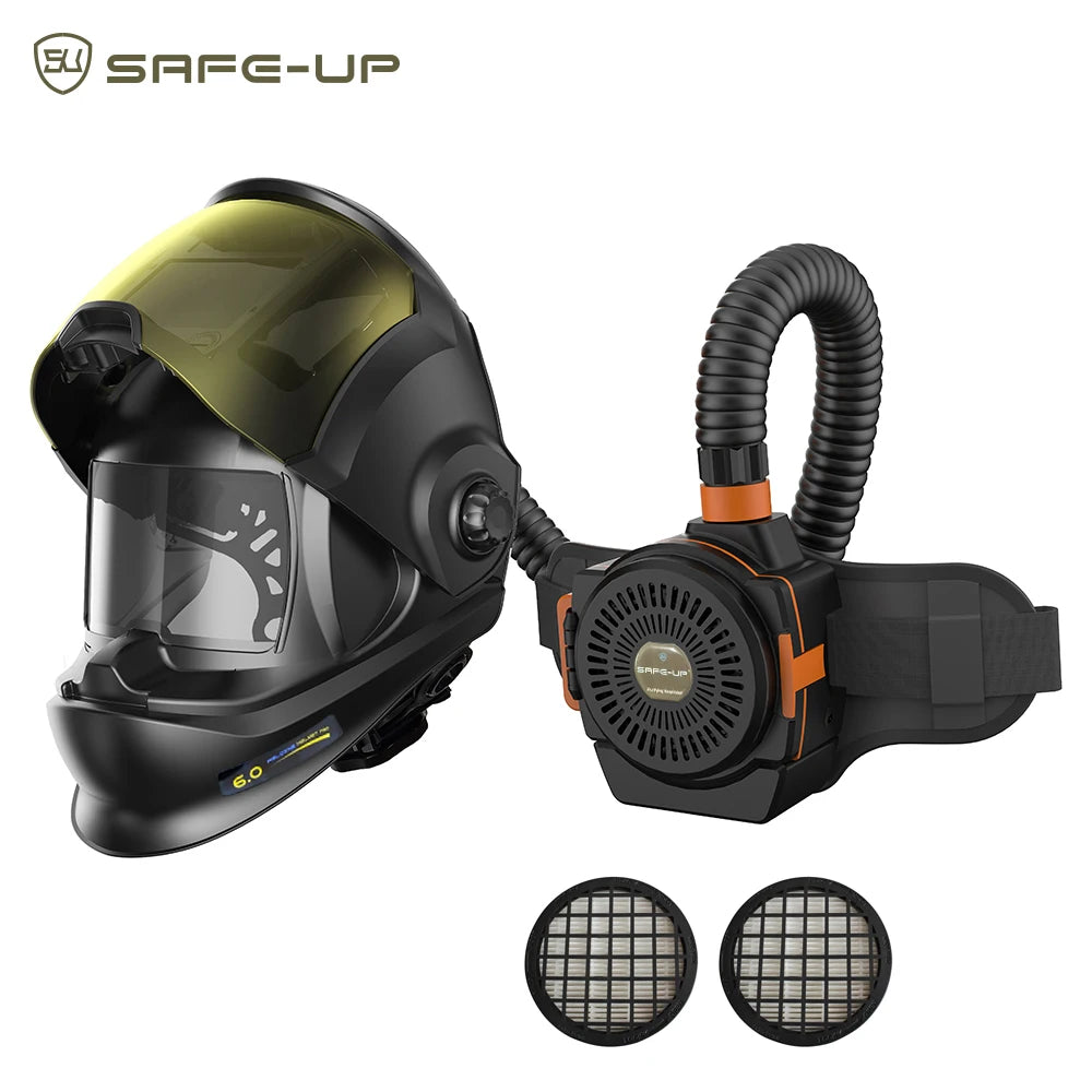 SAFEUP CE 1/1/1/1 Professional Welding Helmet Powered Air Purifying True Color Auto Darkening Welding Masks Dust Removal