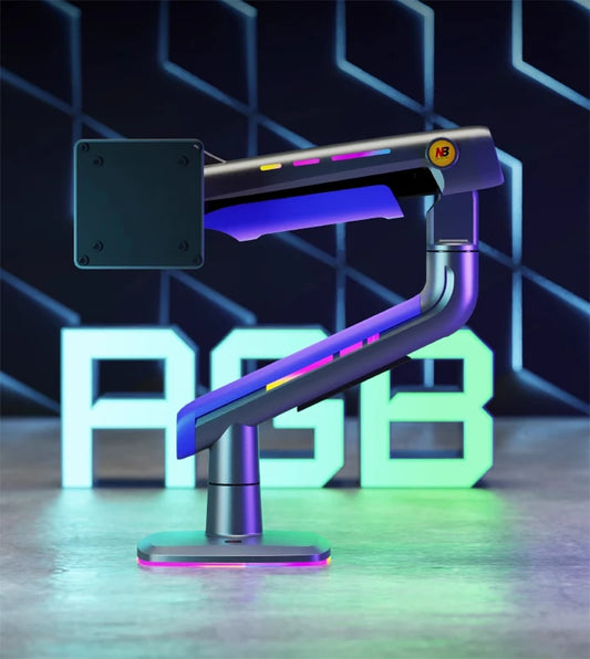 NB G60 L50 E5 F5 Gaming Monitor Arm 32-60 Inch Curved Arc Screen Desktop Ultra Wide Monitor Holder Mount with RGB Light 2-20kgs