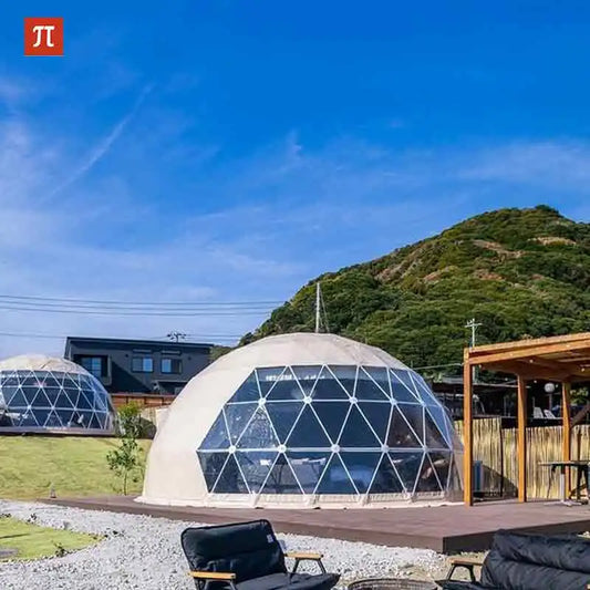 Source Factory Transparent Geodesic Luxury Dome Hotel Tents Resort Glamping Dome Half Domos Pvc Geodesic Dome for Camping Tents