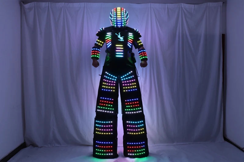 Full Color Remote Control LED Robot Costume Clothes Stilts Walker Suit Excited Digital Screen DIY Text Image LOGO