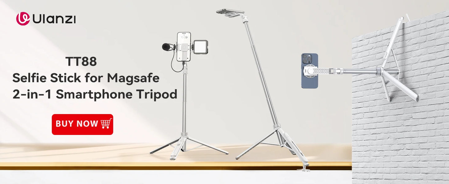 Ulanzi MT-24 Vlog Lite Metal Tripod With Ballhead Extendable 1/4'' Tripod Monopod Cold Shoe Arca Quick Swiss 2.5KG Max Load