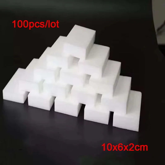 100 Pcs/lot Melamine Sponge Eraser White Cleaning Tools Cleaning Sponge Cleaner Car Office For kitchen Office Bathroom 10*6*2cm