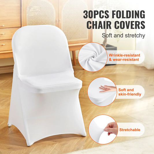 SucceBuy 12 30Pcs Wedding Chair Covers Spandex Stretch Slipcover for Restaurant Banquet Hotel Dining Party Universal Chair Cover