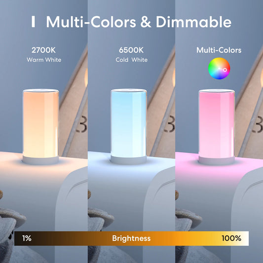 Meross HomeKit Smart Lamp RGBWW LED Wi-Fi Night Lamp MSL430 6W Touch Sensor Dimmable Bedside Light Support Alexa