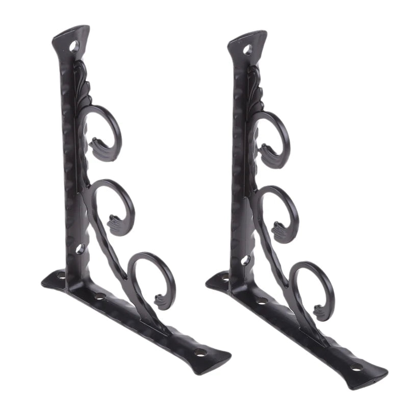 2 Pieces Triangular Shape Floating Shelf Brackets Invisible Shelf Support Right Angle Metal Wall Mounted Brackets