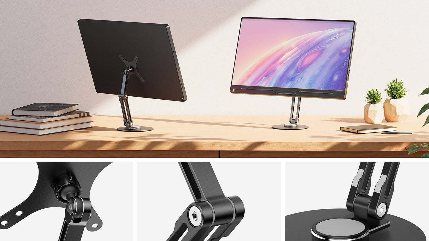 UPERFECT UStand Monitor Stand VESA Mount for 12"-22 Inch Screen Free-Standing Monitor Riser with 360° Rotation Height Adjustable