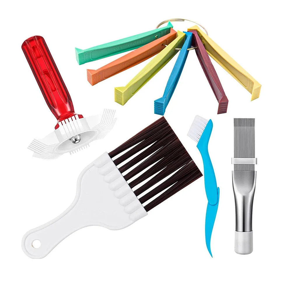 Universal Car Radiator Condenser Fin Comb Sets Air Conditioner Coil Straightener Hand Cleaning Tool Auto Cooling System Repair