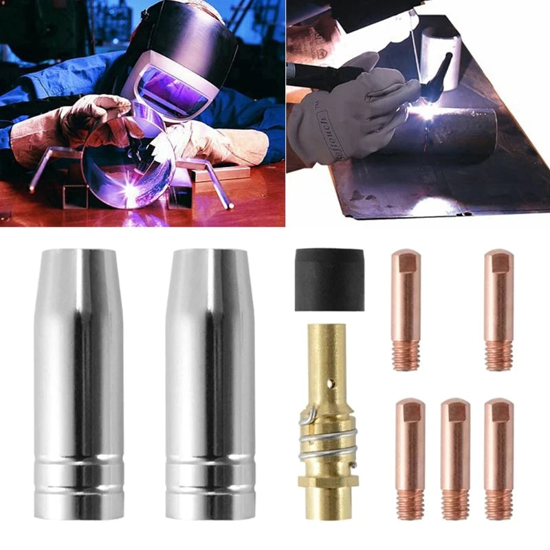 9 Pieces/set 0.8X25Mm Contact Nozzle Tip Holder Mig Welding Accessory