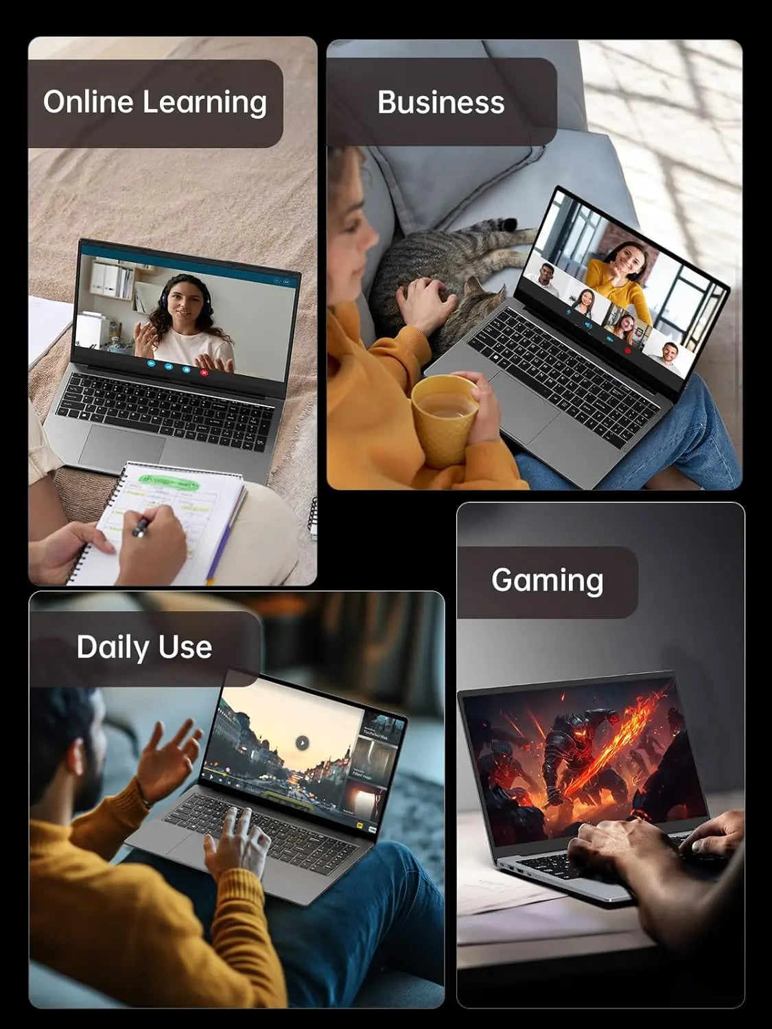 KAMRUI Gaming Laptop 16inch AMD Ryzen 9 6900HX 16GB LPDDR5 512GB M.2 NVMe PCIe3.0 SSD Radeon 680M Win11PRO WiFi6 Backlit KB Book