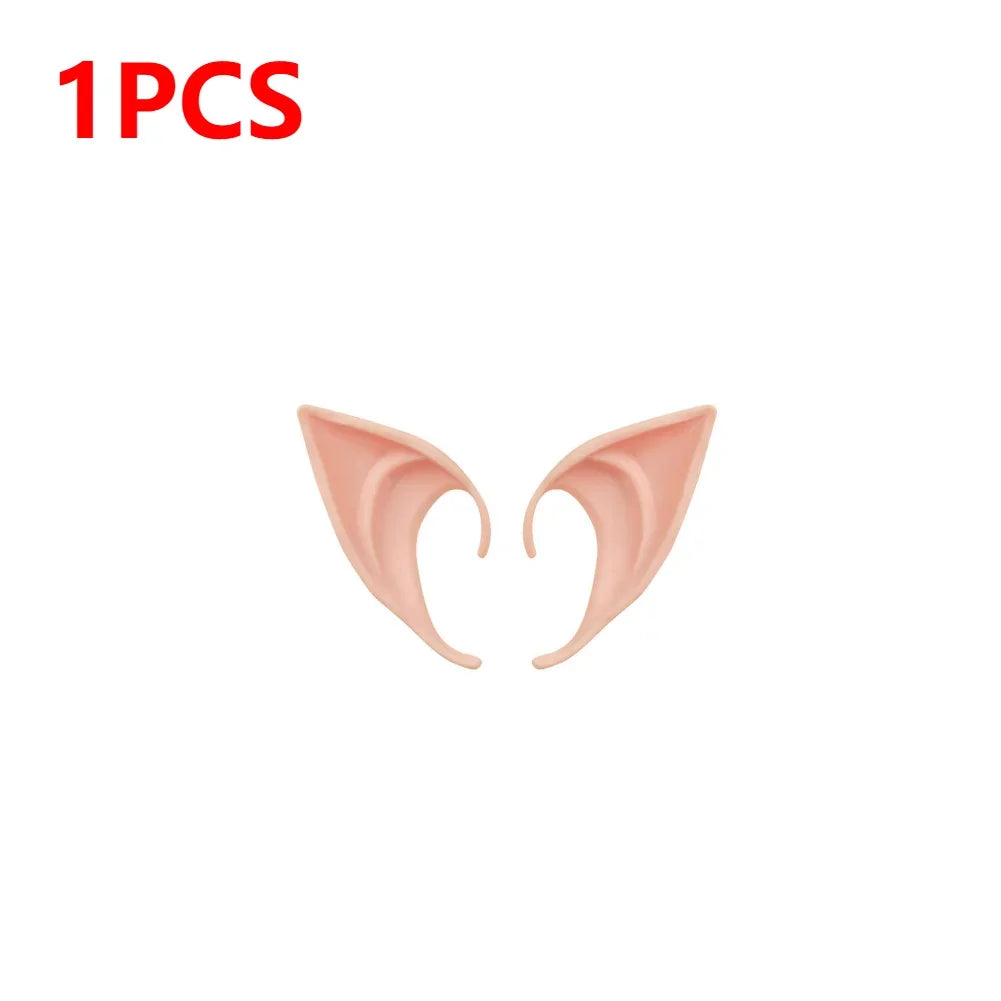 1-10Pairs Halloween Elf Ears,Latex Ears for Angel,Halloween Cosplay Decoration,Masquerade Costume,Fairy Photo Props for Girl