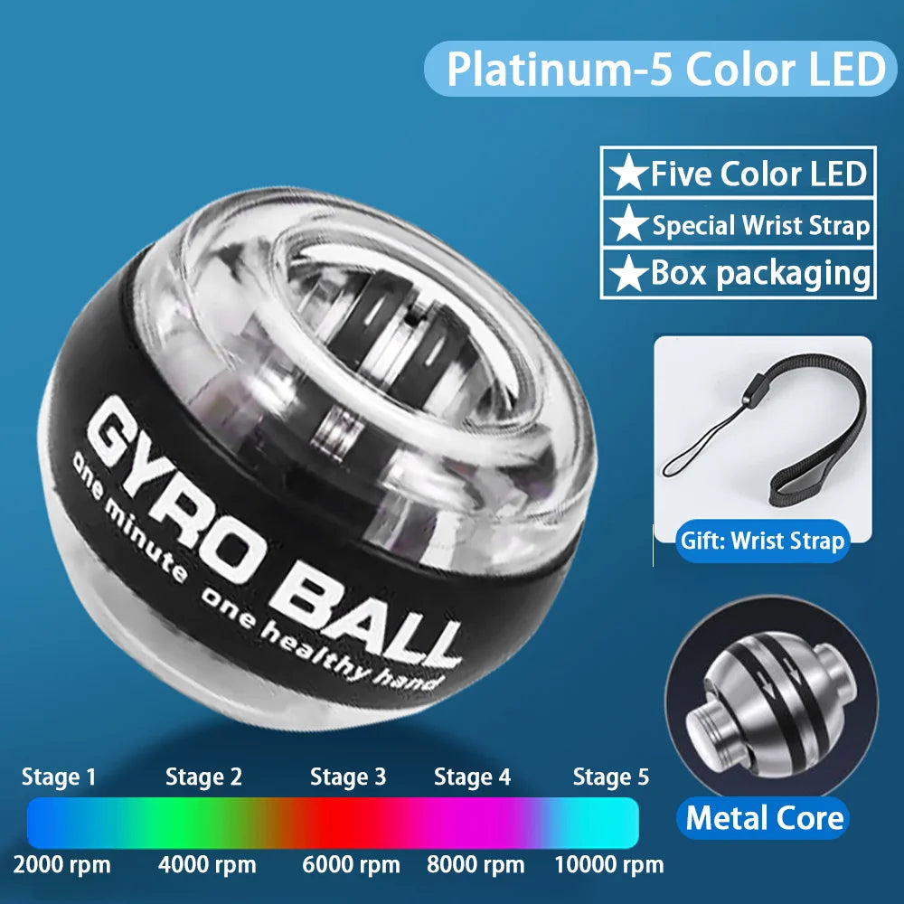 Power Wrist Hand Ball Trainer Ball Wrist Strengthener Gyro Self-Starting Forearm Trainer Gyro Ball for Strengthening Muscles
