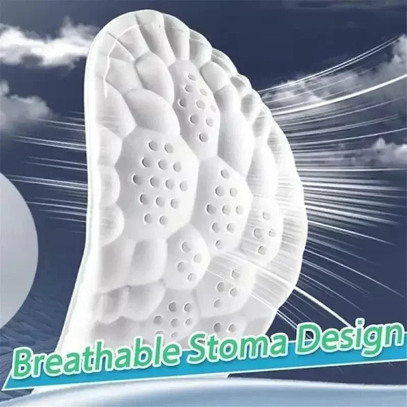 4D Cloud Air Cushion Insoles: Memory Foam Comfort + Acupressure Massage, Sweat-Absorbent Design