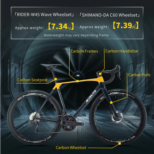 SAVA AEROX SLR8 Full Carbon Fiber Electronic Shift Road Bike Racing Road Bike 7.3kg with SHIMAN0 ULTEGRA 8170 Di2 Kit.