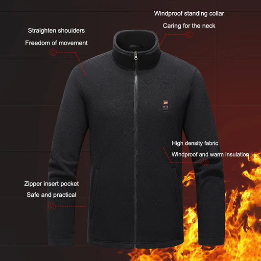 9 Heated Area Heating Jacket USB Charging Heated Insulated Jackets Warm Heated Sweater 3 Gear Temperature for Outdoor Activities