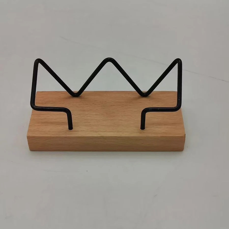 Premium Business Card Holder|Desk Organizer,Holds Multiple Cards, Desktop Accessory,Durable Construction,Recycled Wood&Metal