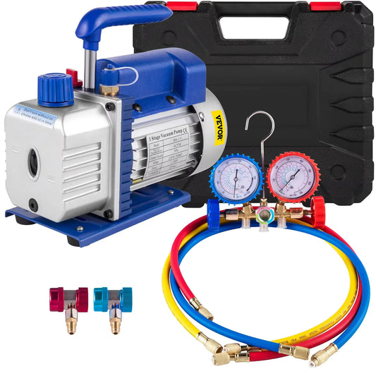 SIHAO 4.8CFM 1/3HP Refrigeration Vacuum Pump Air Conditioning for Automobile Vacuum Evacuation Car Refrigeration Repair Tools