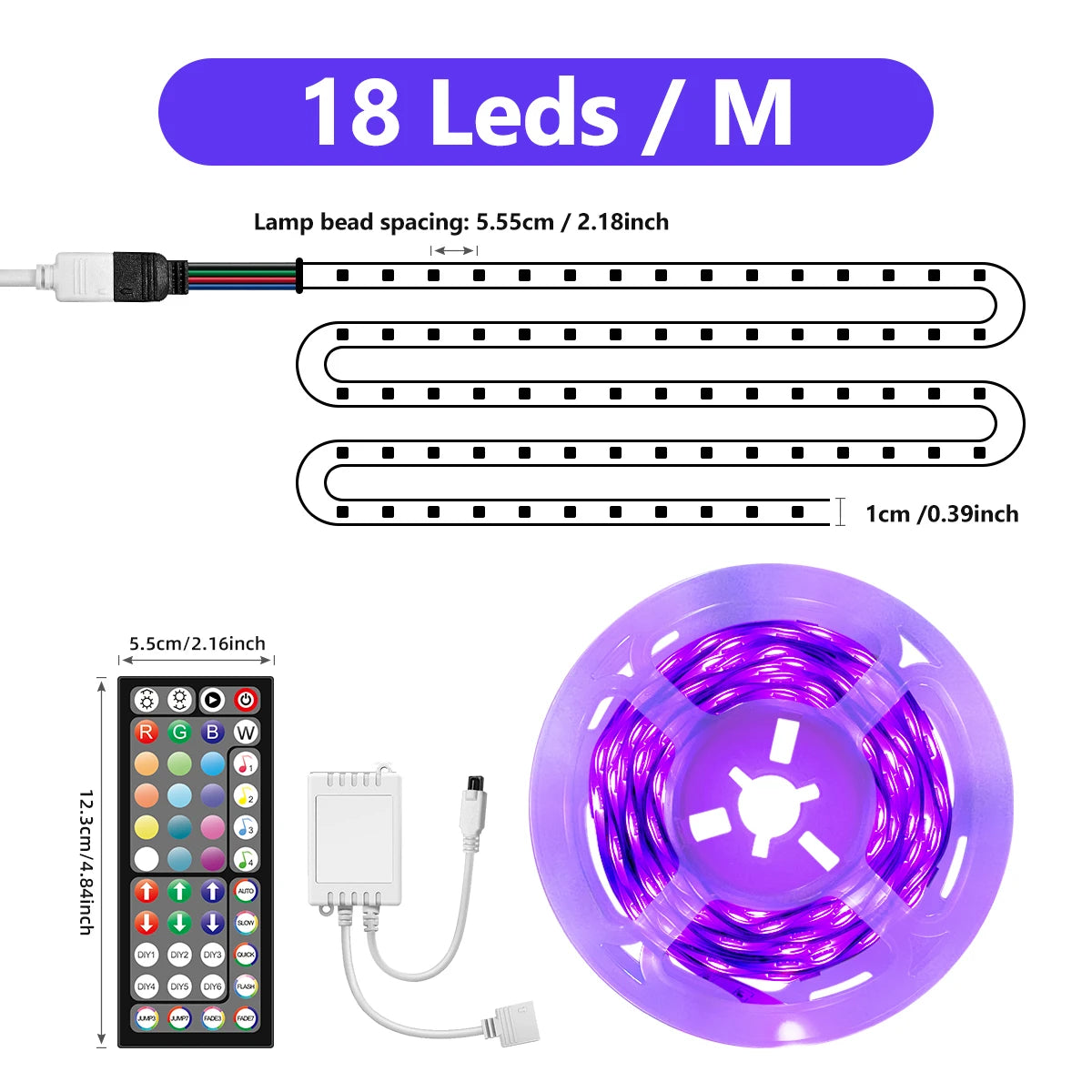 LED Strip Light ,RGB 5050/SMD3535, Flexible Ribbon, DIY Led Light Strip RGB Tape Diode DC 12V bluetooth Christmas lights