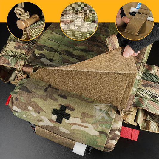 KRYDEX Tactical Roll Up Medic Pouch First Aid Trauma EMT IFAK Organizer Pouch Drop Dump Pouch for Vest Chest Rig Outdoor Gear