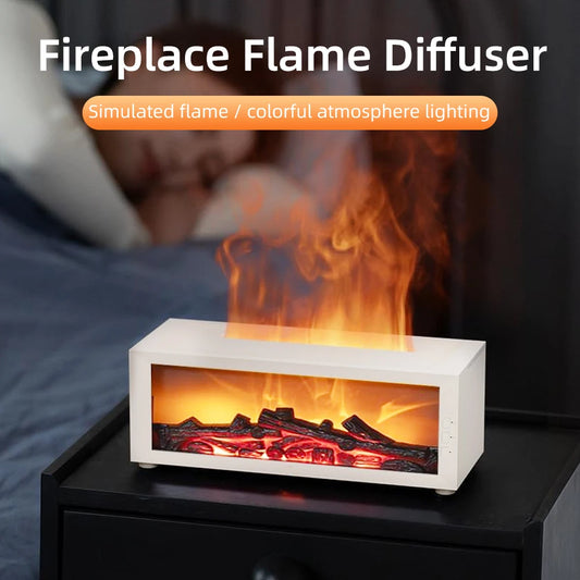 300ml Fireplace Flame Diffuser Remote Control, 7 Soothing Colors, Timer & Auto-Off for Home Aromatherapy, Unique Christmas or H