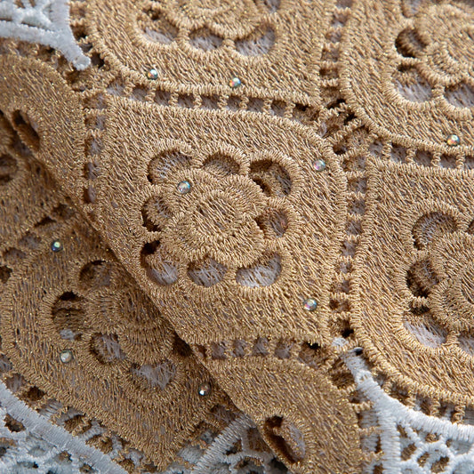 SJD LACE African Guipure Cord Stones Lace Fabric 5 Yards 2026 New Nigerian Water Soluble Lace For Women Wedding Party Dress 3844