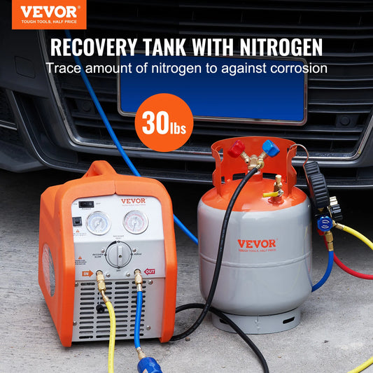 SucceBuy Refrigerant Recovery Tank 30 LBS Cylinder Tank 400 psi Refrigerant Recovery Reclaim with Y-Valve for Liquid/Vapor