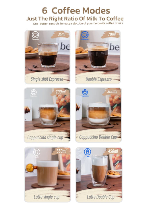 HiBREW 3 in 1 Semi Automatic Espresso Cappuccino Latte Coffee Machine Automatic Milk Froth Ground Coffee Stainless Steels H13A