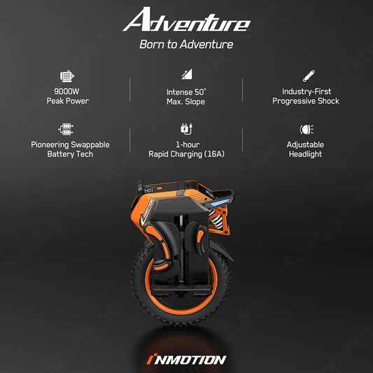 RU Stock Original INMOTION Adventure V14 Electric Unicycle 70KM/H 134V 2400Wh 50S Battey C40 9000W Motor 16inch EUC Unicycle