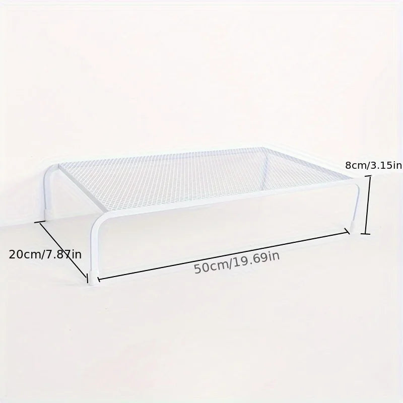 1pc Monitor Stand - Desk Organizer | Space-Saving Shelves for Laptop/Office Tools, Fits Home/Office,Design in White
