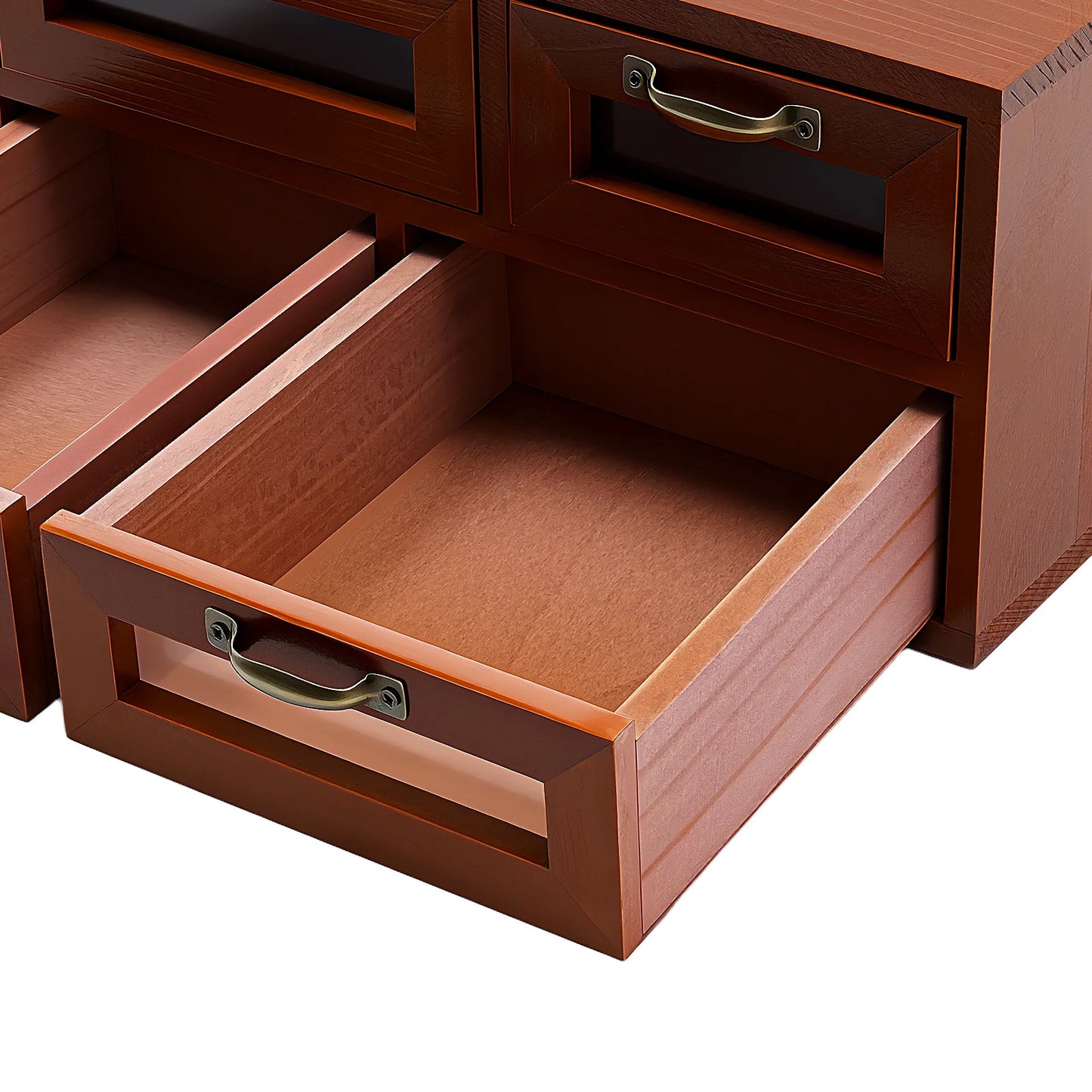 Retro Desk Organizer With Drawers, Wooden Desktop Storage Cabinet, Storage Box For Craftsmen To Organize Sewing Pins, Buttons