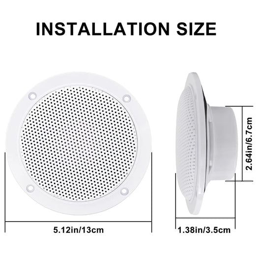 Herdio 4 Inch 160W Home In-Wall Ceiling Waterproof Speaker Surround Sound Speaker for Kitchen Bathroom Yacht Outdoor Theater