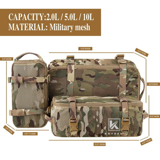 KRYDEX Tactical Modular Pouch Set Outdoor Backpack Organizer Travel Suitcase Packing Cubes Hunting Gear