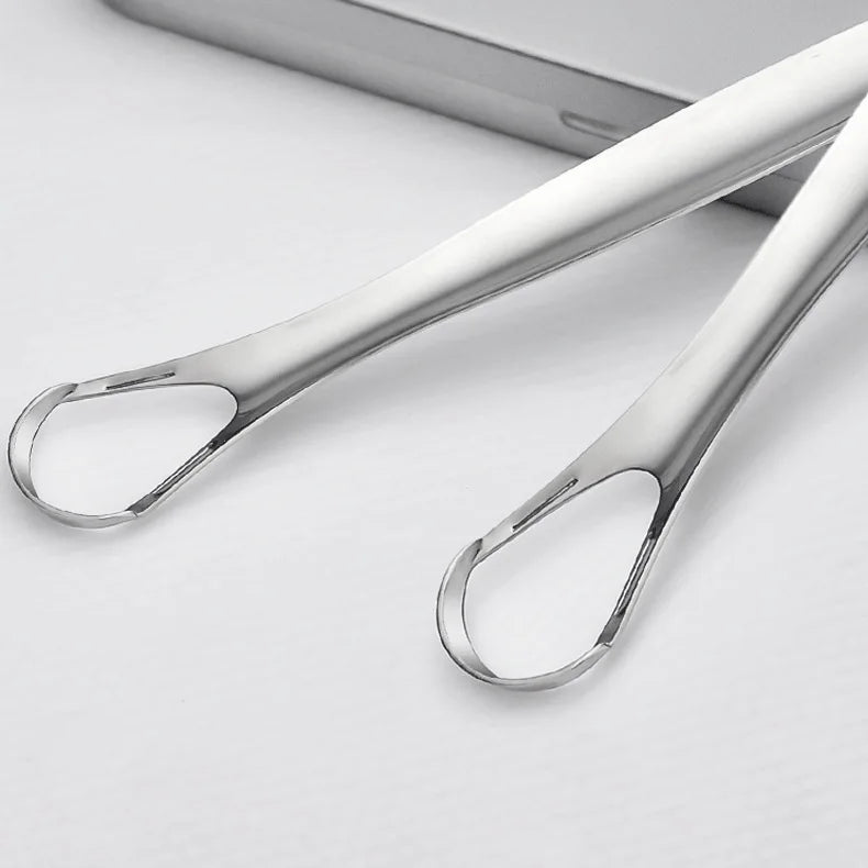 Stainless Steel Tongue Scraper Cleaner Fresh Breath Cleaning Coated Tongue Toothbrush Oral Hygiene Care Tools