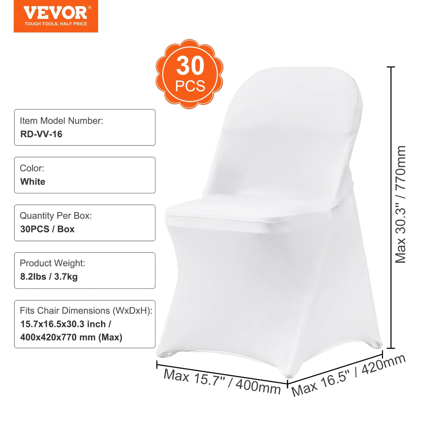SucceBuy 12 30Pcs Wedding Chair Covers Spandex Stretch Slipcover for Restaurant Banquet Hotel Dining Party Universal Chair Cover