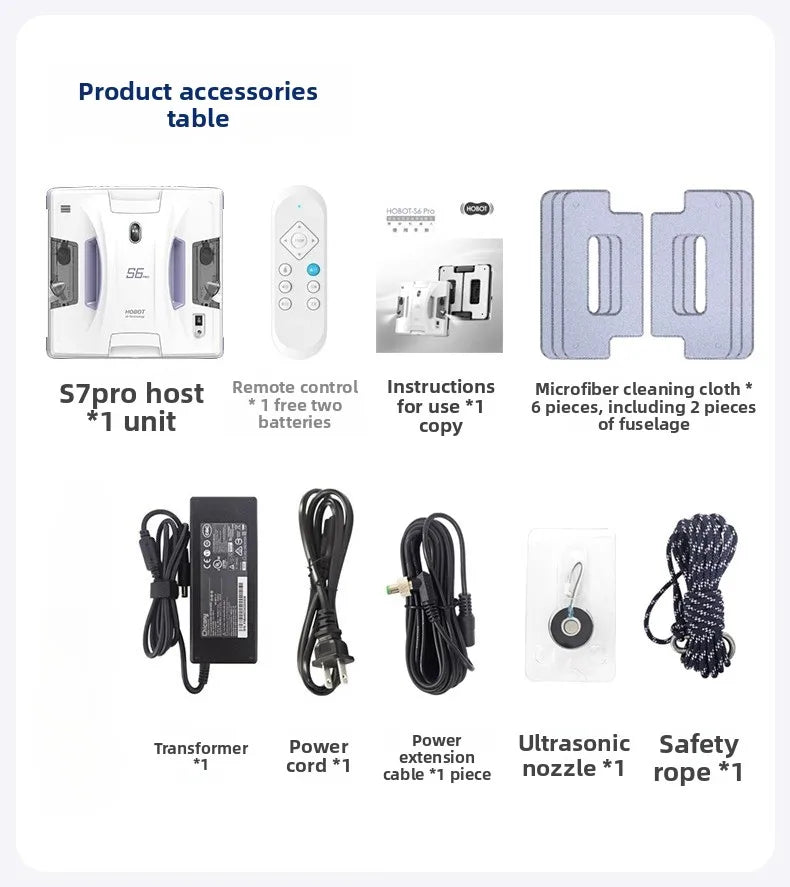 HOBOT S7 Pro Home Fully Automatic Glass Cleaning Artifact Double sided Ponyo Remote Control Window Cleaning Robot water spray