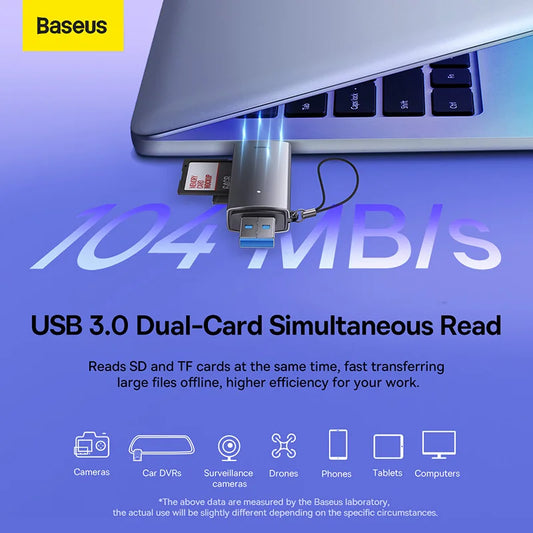 Baseus Card Reader USB 3.0 Type C to Micro SD TF Memory Card Reader 2 in 1 For PC Laptop Accessories Smart Cardreader Adapter