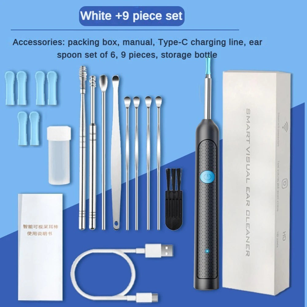 Visual Ear Wax Cleaner with Camera Safe Earwax Removal Endoscope with Camera Luminous Otoscope Ear Cleaning Tools Ear Care
