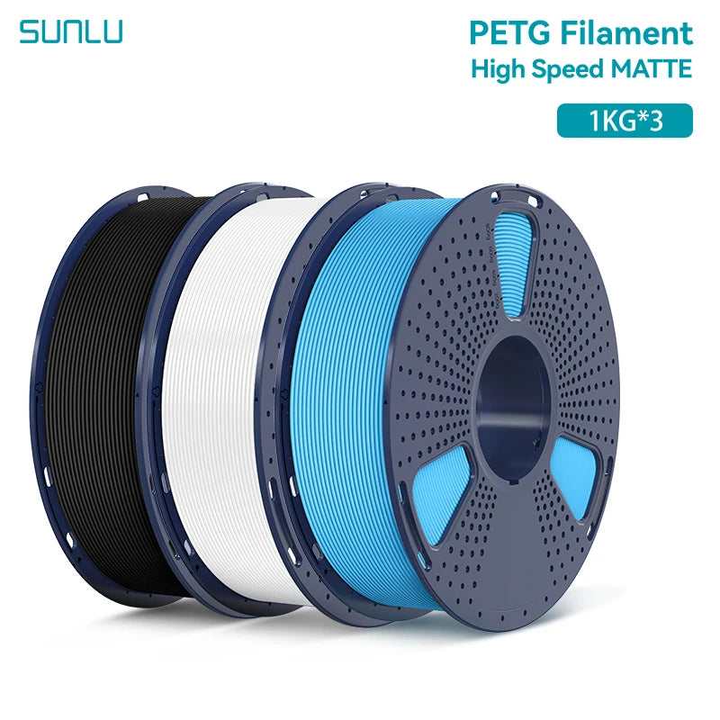 SUNLU 3KG High Speed Matte PETG Filament 1.75mm 1kg Spool (2.2lbs) High Speed Printing Filament Fit Most FDM Printer
