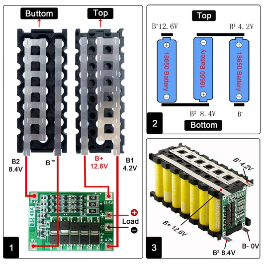 18650 Battery Storage Box Bracket 4V/6V/12V Plastic Lithium Battery Packs Toys Scale Motorcycle Batteris Holder Case
