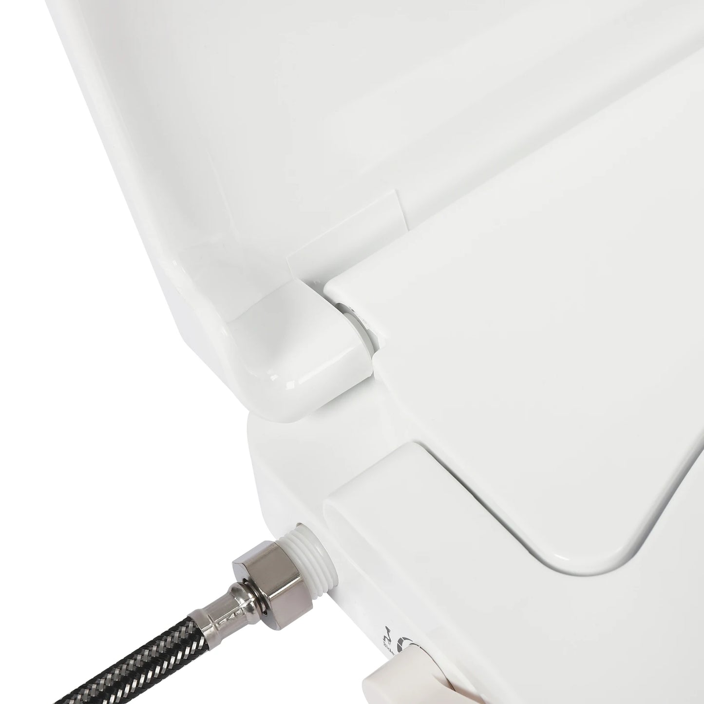 White D-Type PP Non-Electric Bidet Toilet Seat for Elongated Toilets Dual Nozzle System 48x35x7.8cm Bidet Seat