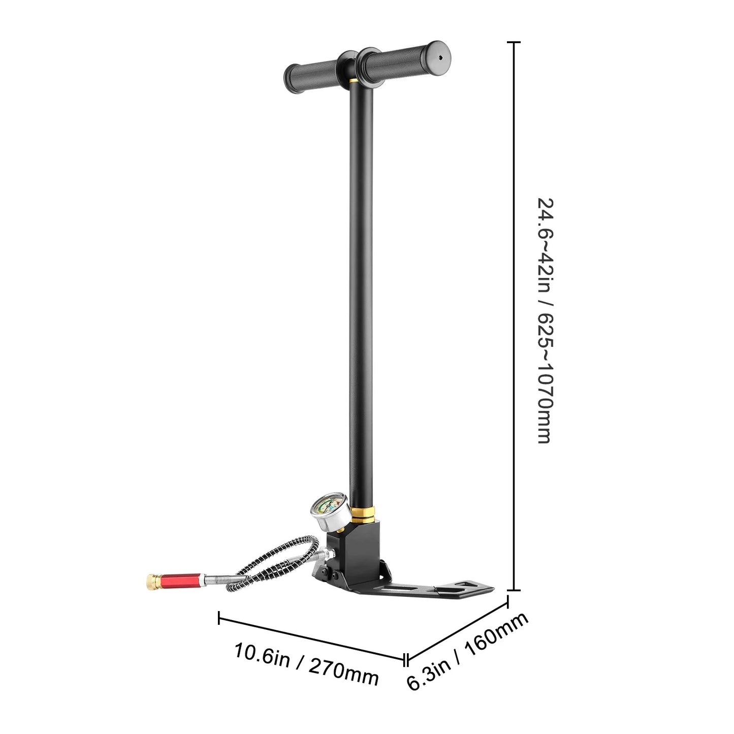 SucceBuy 3 Stage PCP Pump + Pressure Gauge 4500PSI Tire Kayak Ball Inflatable Air Gun Filling Stirrup High Pressure Hand Pump