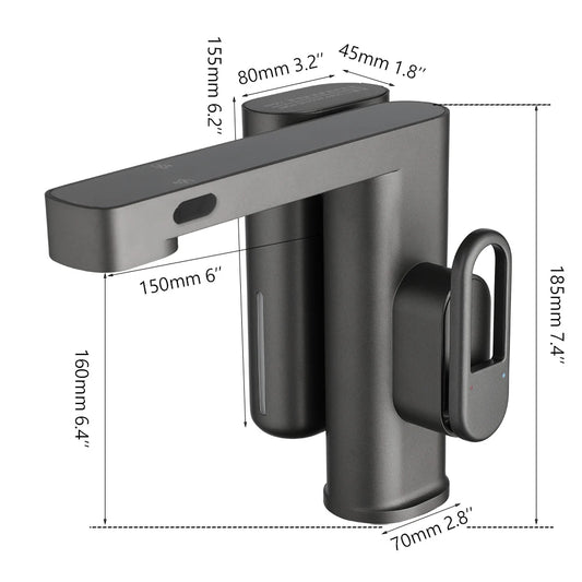 SINLAKU Bathroom Basin Sensor Faucet With Foam Soap Dispenser Deck Mounted Single Hole Stream Outlet Touch Free Mixer Taps