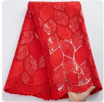 SJD LACE African Guipure Cord Stones Lace Fabric 5 Yards 2026 New Nigerian Water Soluble Lace For Women Wedding Party Dress 3844