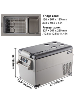 SucceBuy 20L 22L 35L 45L 55L Car Refrigerator Mini Fridge Freezer Portable Compressor Cooler DC 110-240V Ice Box for Camping