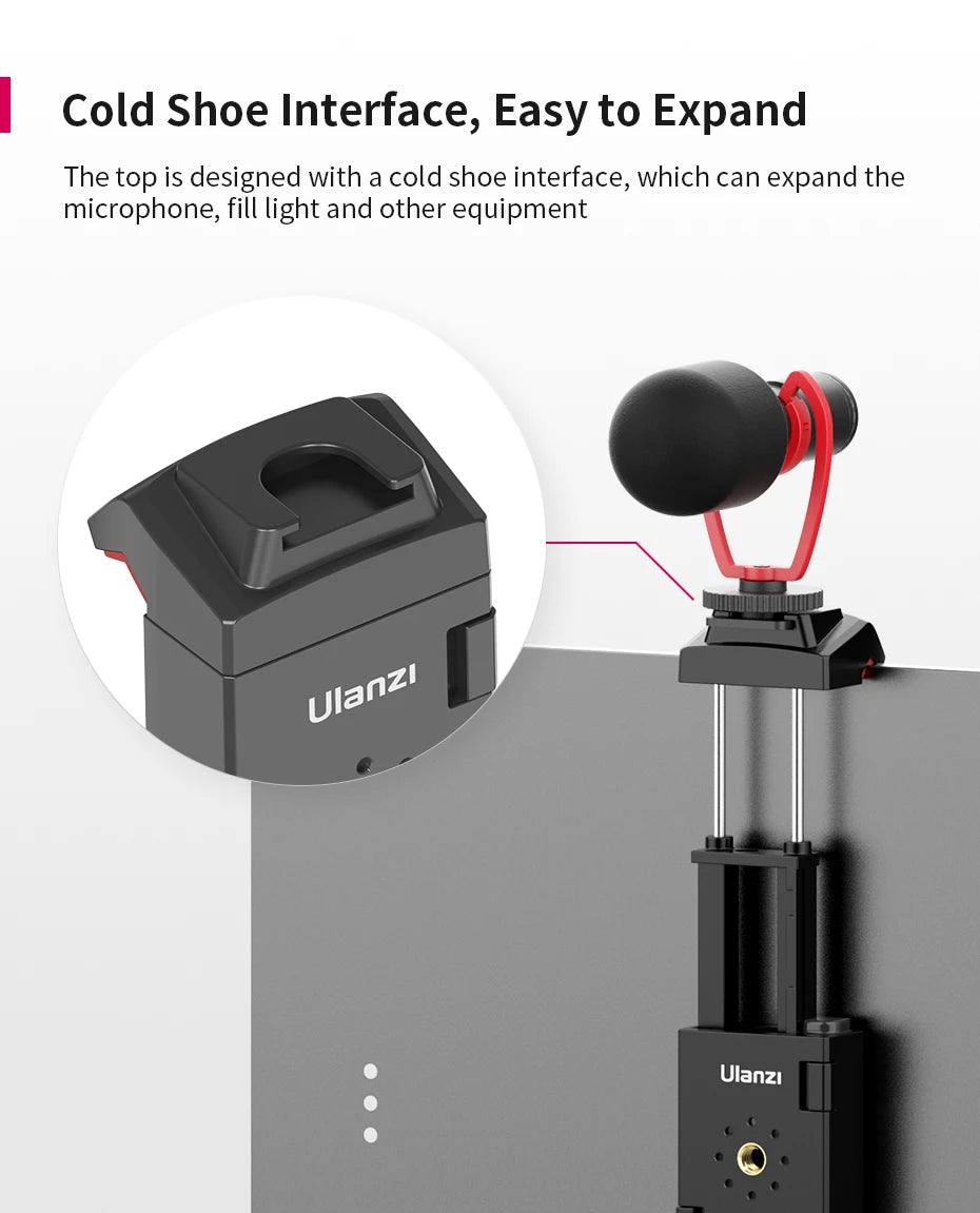 Ulanzi ST-29 Universal Tablet Tripod Mount Stand Phone Holder w Cold Shoe For iPhone 16 15 14 13 12 Horizontal Vertical Shooting