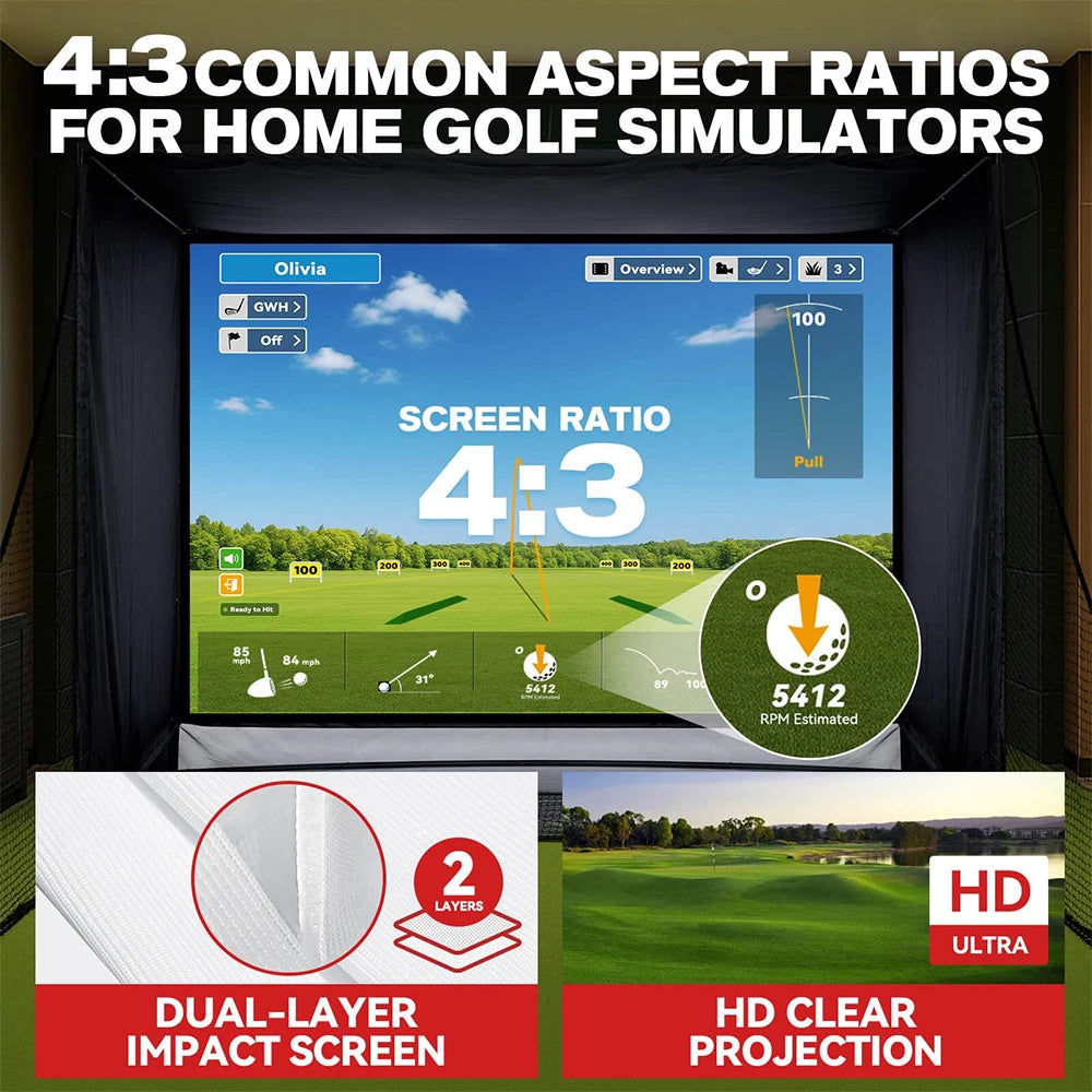 10/12/14ft Outdoor Golf Training Simulator Cage Sports Practice Golf Simulator Enclosure With Impact Netting and All Poles